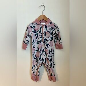 Floral Kids Swim One Piece - Pink and Blue